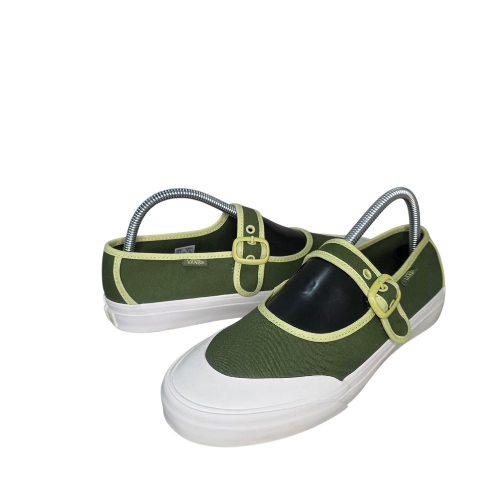 Vans Mary Jane Womens 8 Mens 6.5 Green Canvas Ballerina Sneakers NWB